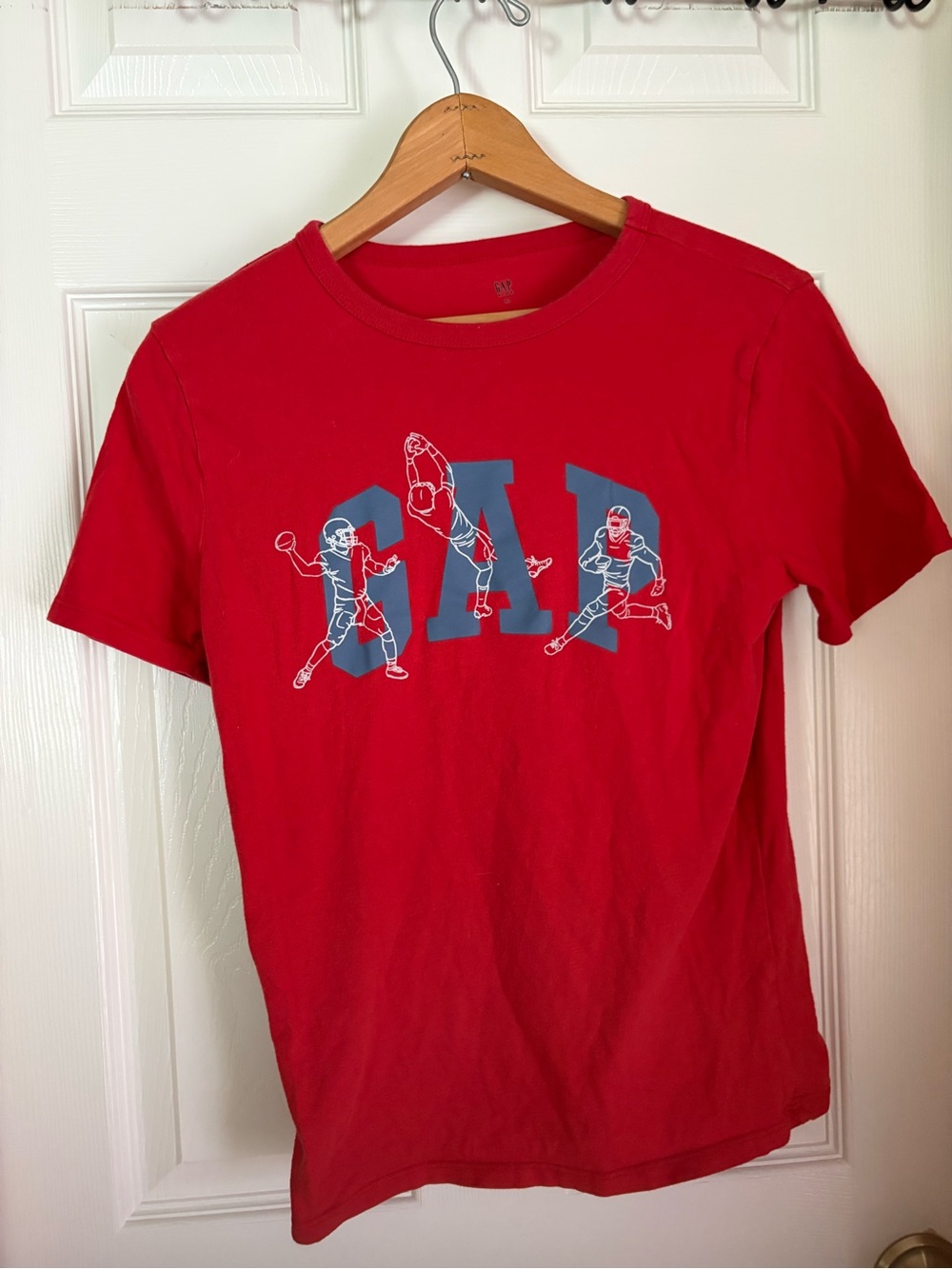 GAP Kids Red Sports Graphic T-Shirt XL Football Baseball Basketball